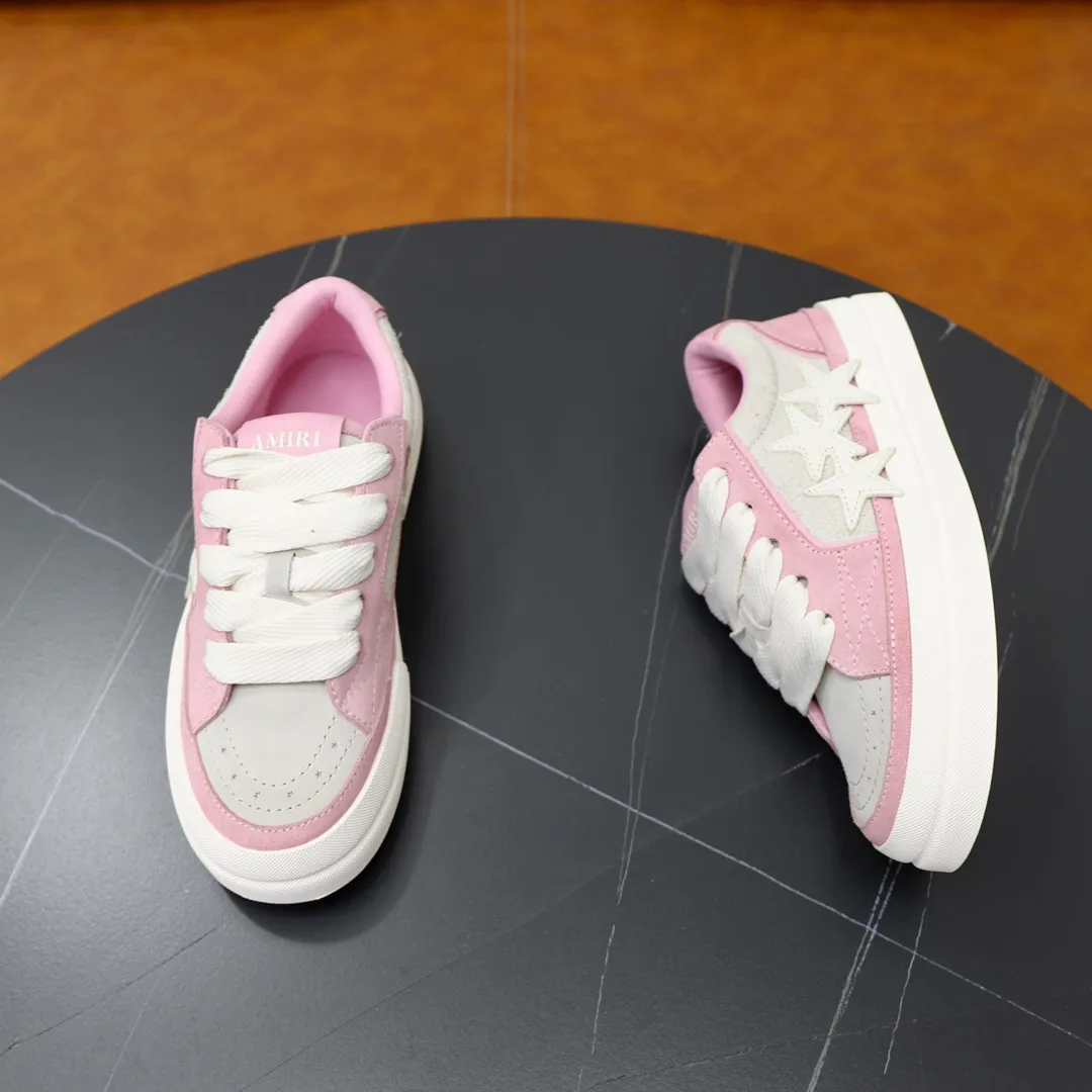 Men's men's shoes 💰540💰🔥🔥🔥 Couple style Amiri2024 new sports and casual shoes, casual, fashionable and versatile flat-soled moral training shoes. Classic color combination + perfect shoe shape, Amiri’s classic Logo star makes you and I fall in love. Imported cow suede leather makes the shoes more high-end. Recommended by major celebrities, bloggers and internet celebrities.   Color: black, off-white, blue, pink, red. Size: Women’s 35-40 (41 is custom-made and non-returnable) Men’s 38-44 (45 and 46 are custom-made and non-refundable)